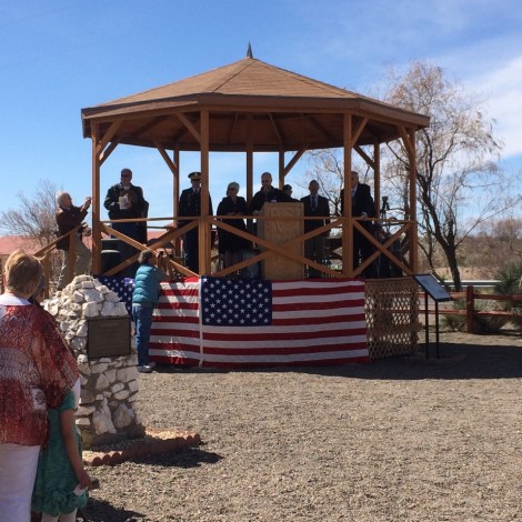 Slowly and surely...Speakers and dignitaries present as the Vill Raid memorial got underway in Columbus on March 9, 1916